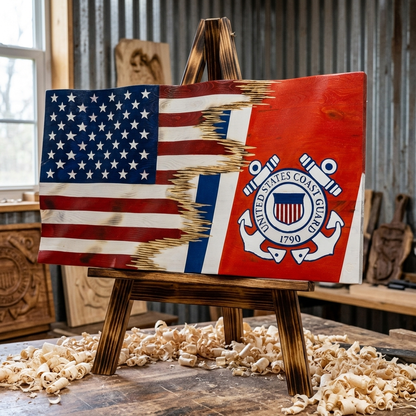 Handcrafted Wooden Military Flags