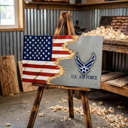 Handcrafted Wooden Military Flags